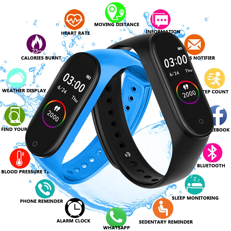 

M4 Smart Band Heart Rate Blood Pressure Monitor Fitness Bracelet Sport Smart Bracelet Smartband Activity Tracker Wristband