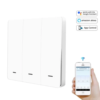 

Physical Button WiFi Wall Push Switch Alexa Google Home Tuya Light switches One Gang Two Gangs Three Gangs