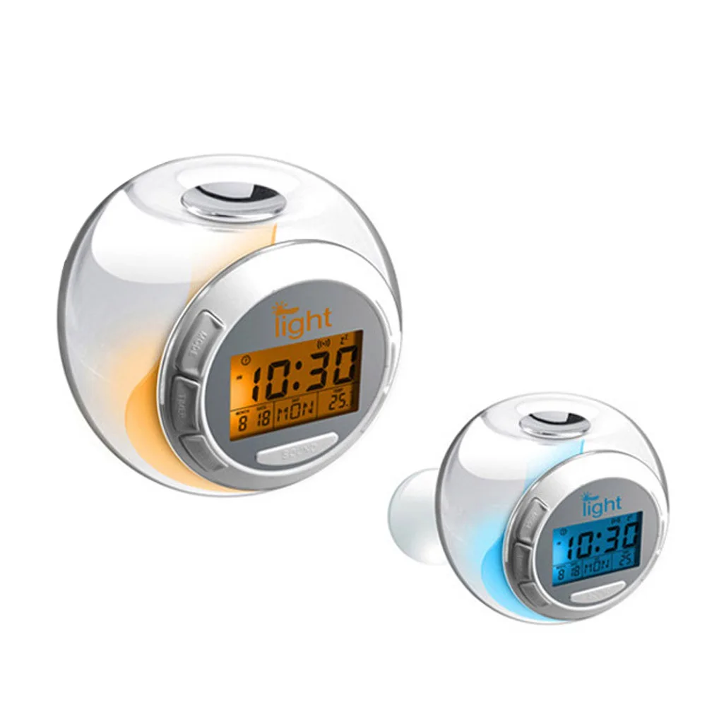 

Fashion Alarm Clock with 6 Natural Sounds 7 Color Changing LED Light