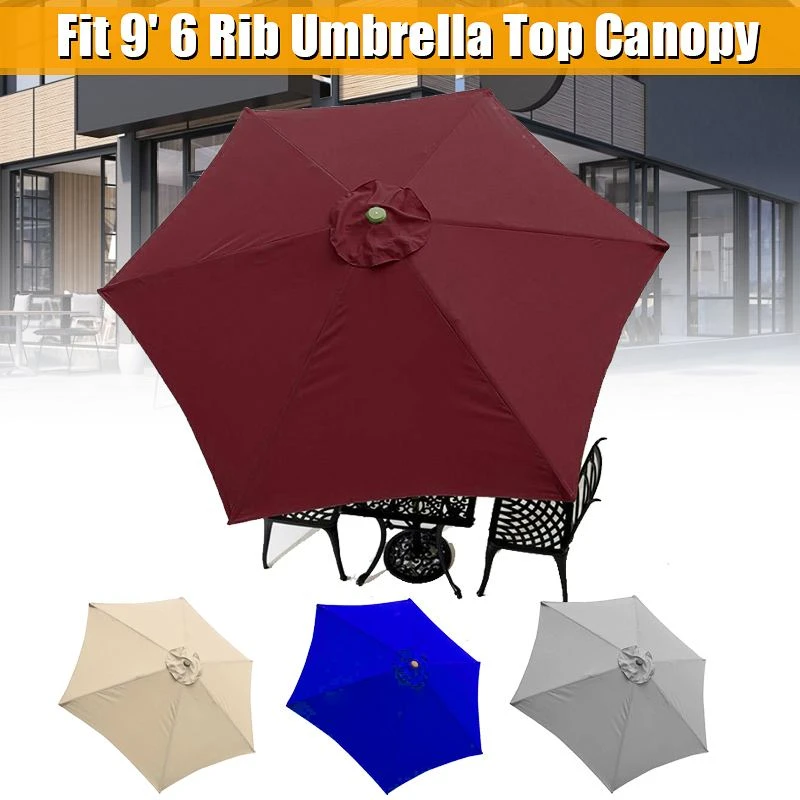Patio Umbrella Top Canopy Replacement Cover Fit 9ft 6 Ribs Patio Umbrella Garden Outdoor Beach Waterproof Sun Shelter Cover Aliexpress