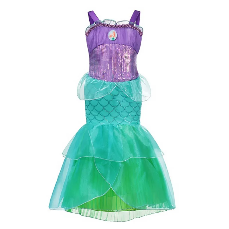 Girls Little Mermaid Ariel Princess Dress Cosplay Costumes For Kids Baby Girl Mermaid Dress Up Sets