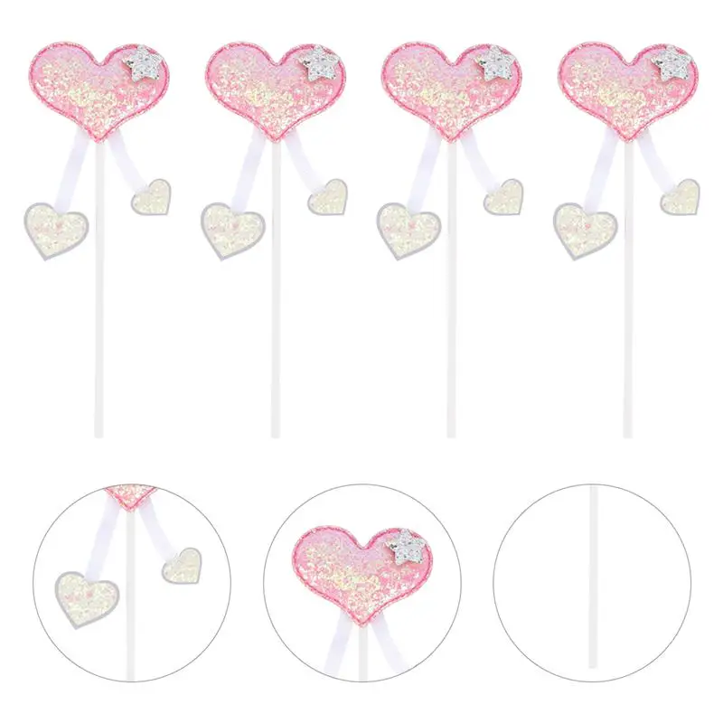 

6PCS Birthday Cake Picks Dessert Table Cake Toppers Love Heart Cake Inserts Baking Cake Toppers For Dessert Cake Home Kitchen