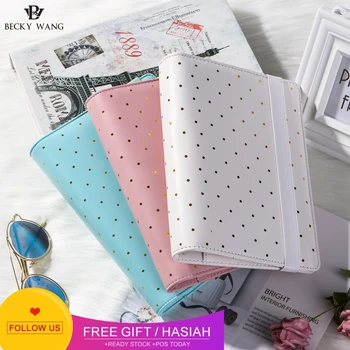 

A5 Cute Dotted Notebook Spiral Planner 2020 Gold Binder Mint Pink White Agenda Journals Books Diary School Supplies Sketchbook