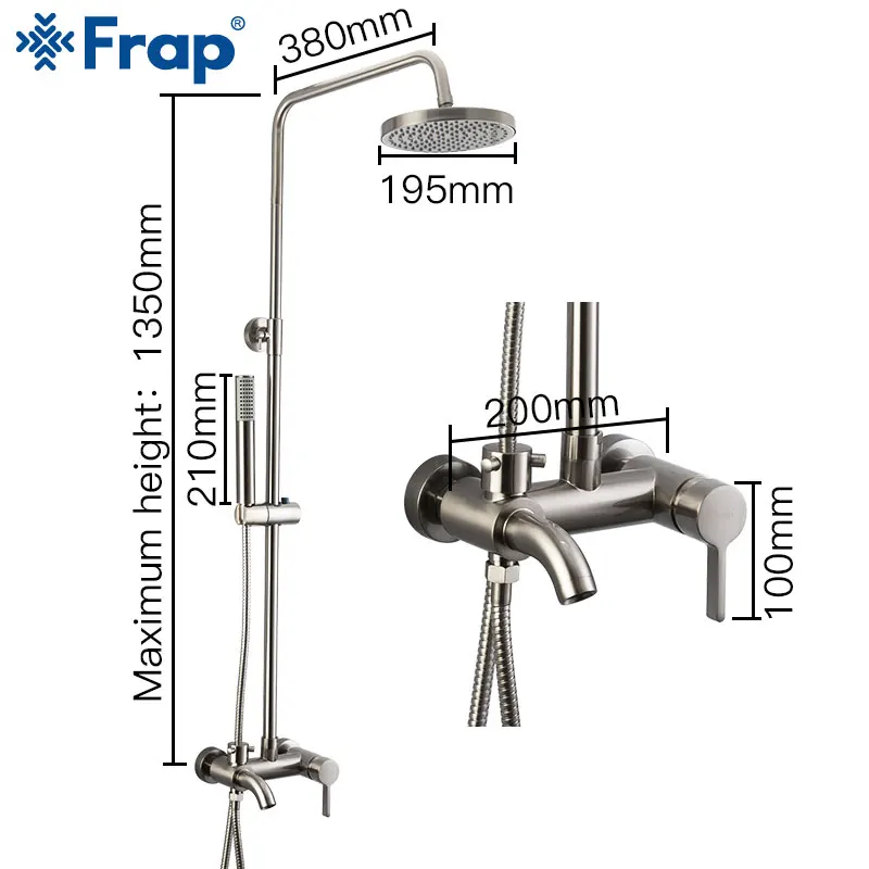 Frap смеситель для душа, смеситель для ванной, смеситель для душа, смеситель для душа, набор для душа, водопад, смеситель для ванны F2411