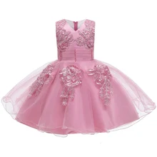 Новогоднее платье для девочек; крестильное платье для младенцев; Элегантные Платья с цветочным узором для девочек; платье-пачка принцессы на свадьбу; платье для маленьких девочек