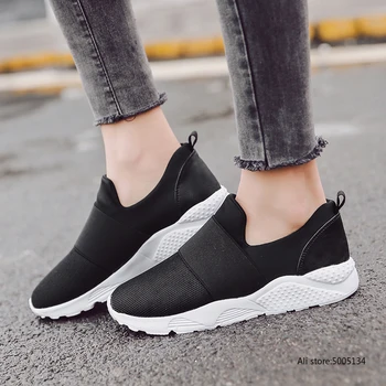 

Plus Size 36-43 Women Sneakers Mesh Slip on Flat Shoes Woman Loafers Black Casual Shoes Ladies Espadrilles Zapatos Mujer