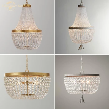 

Vintage LED Chandeliers Lighting Crystal Modern Retro Pendant Hanging Lamp for Kitchen Bedroom Living Room Indoor Lights Lustre