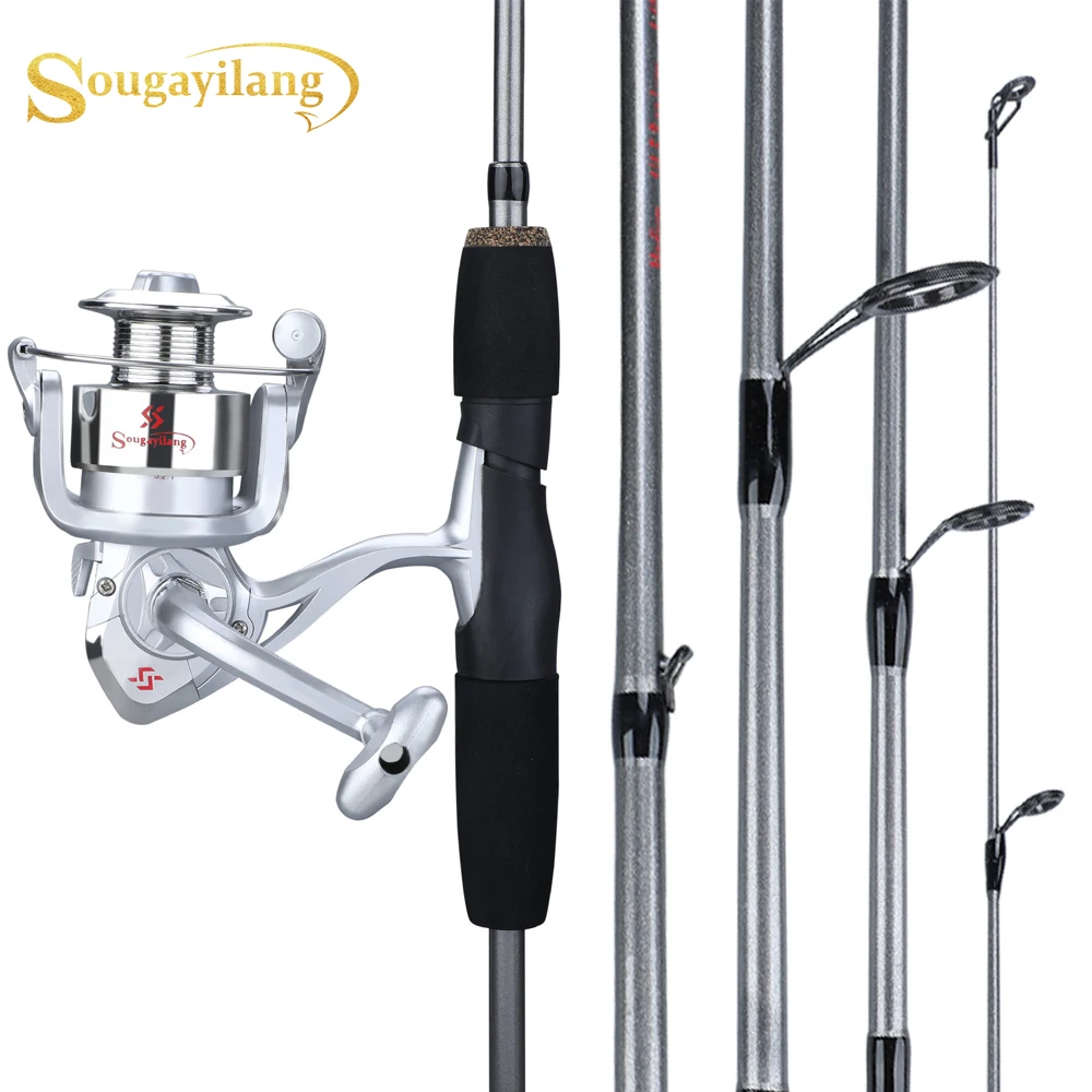 

Sougayilang New 5 Section Fishing Rod Reel Combo Portable 1.5m Travel Fishing Rod and 6bb Aluminum Spool Fishing Reel Set