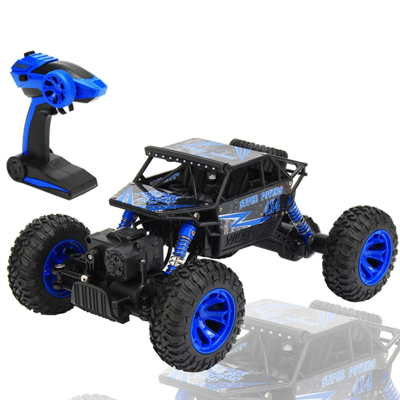 2,4 ГГц 1:18 масштаб 4x4 рок сканеры автомобиль RC Рок Гусеничный 4WD внедорожник гоночный грузовик автомобиль игрушка, ЕС вилка синий