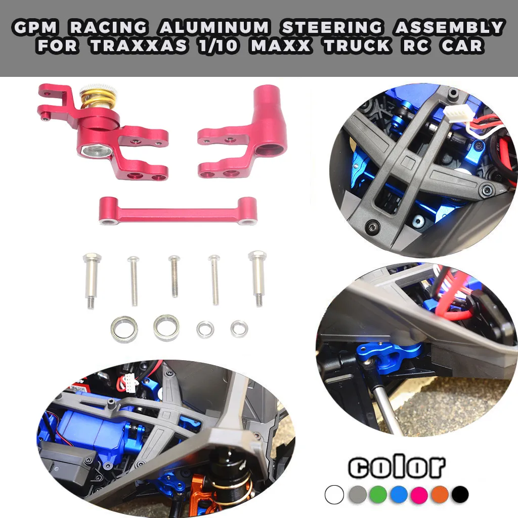 GPM гоночный алюминиевый руль в сборе для TRAXXAS 1/10 MAXX грузовик Радиоуправляемый