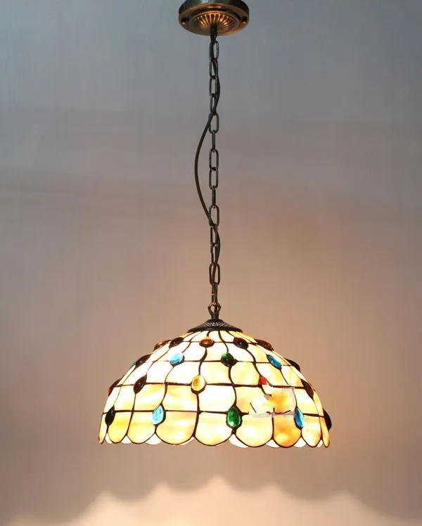

European Glass Beads Lighting Cover Peacock Tail Living Room Dining Room Study Bedroom Cafe Modern Bed lustre pendente