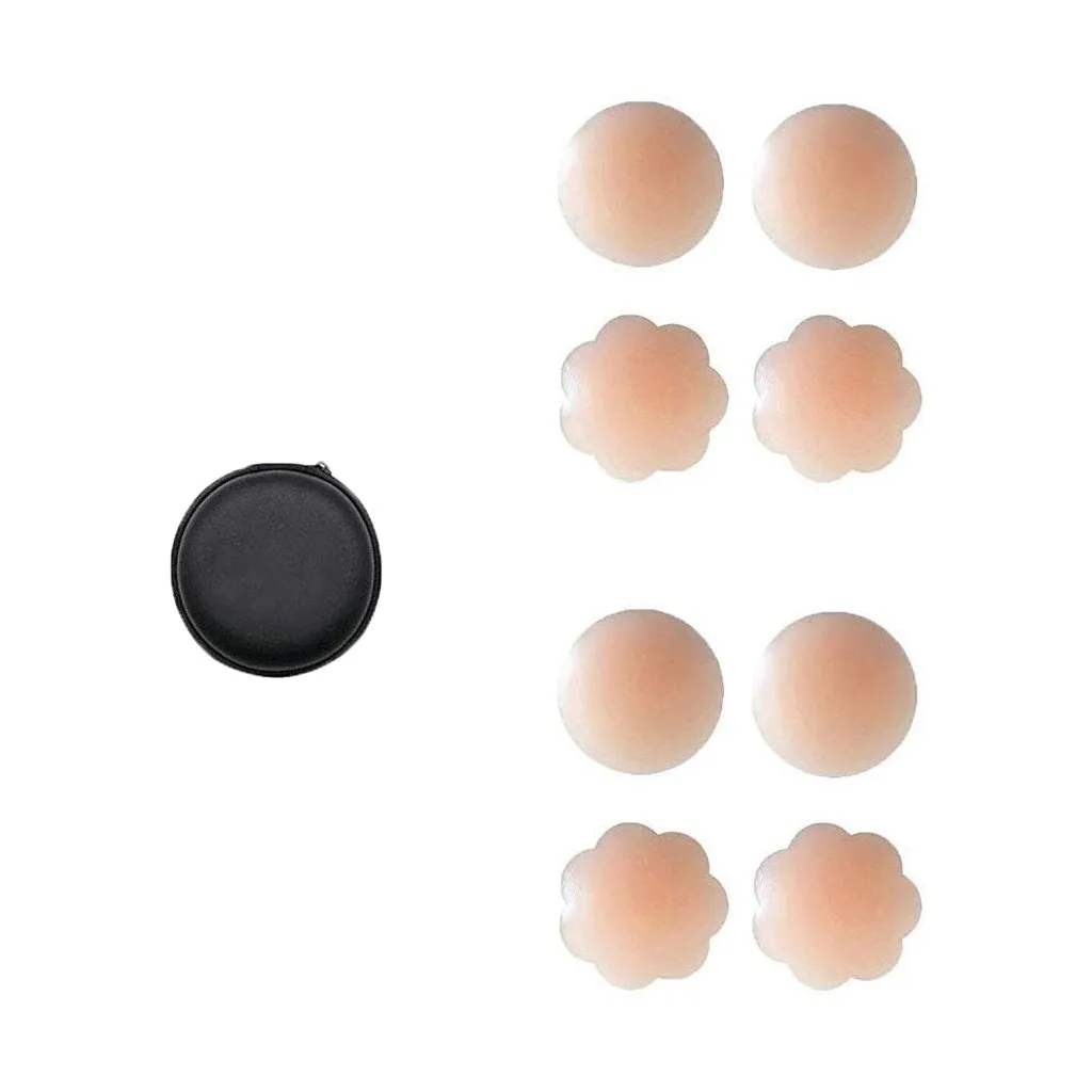 4 Pairs Seamless Instant Bust Lifters Beauty Instant Lift Women Invisible Tape Breast Lifting Solid Color Bra New Arrival#P10