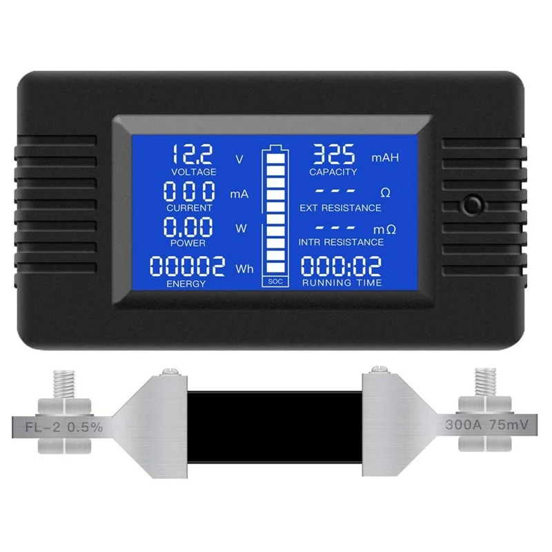 Легко-Многофункциональный монитор батареи метр, 0-200 V, 0-300A(широко применяется для 12 V/24 V/48 V RV/автомобильный аккумулятор) ЖК-дисплей цифровой Curren