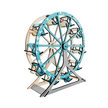 

1set 3D Ferris wheel House Model Puzzle Toys Wood Assemble Jigsaw Disassemble Puzzle Kids Intelligence Educational Toys