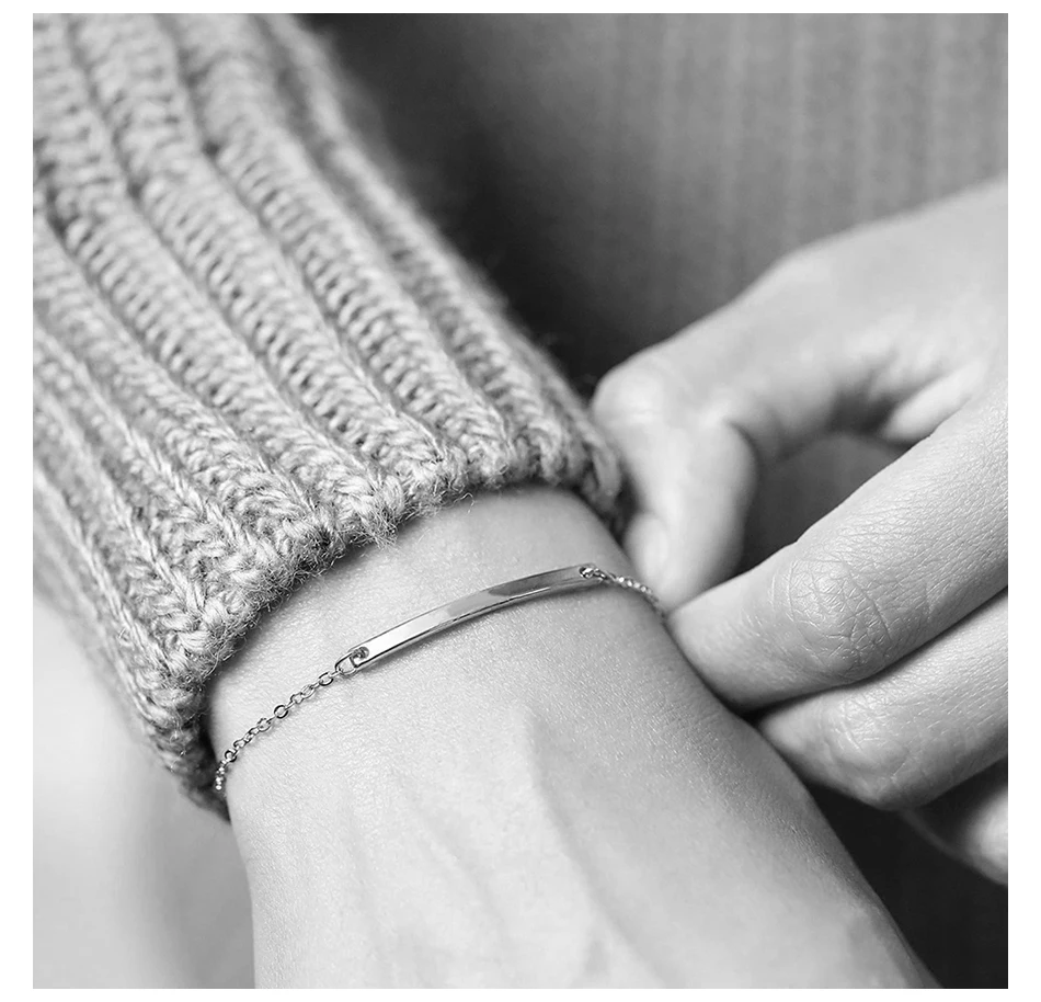 eManco 316L Stainless Steel Bracelet for women Minimalist Personalized Custom Name Bracelet Gifts for women