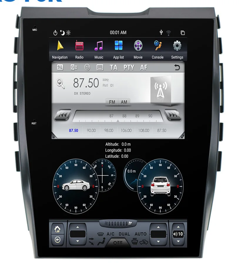 

12.1" tesla style vertical screen android 8.1 Six core Car GPS radio Navigation for ford Edge 2015-2017