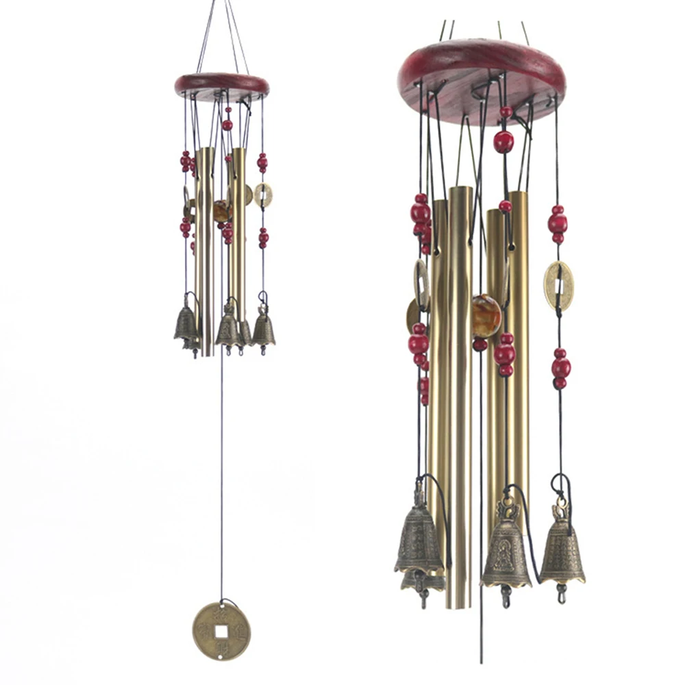 Outdoor Living Wind Chimes Yard Garden Tubes Bells Copper Antique Windchime Wall 