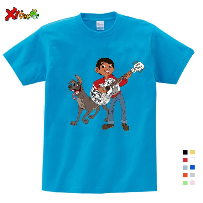 Новинка; детские толстовки с капюшоном из фильма «Коко»; толстовки с героями мультфильма «Музыка и приключения Мигеля» для мальчиков; толстовки для костюмированной вечеринки с изображением гитары и собаки Данте; рождественские подарки - Цвет: T-shirt