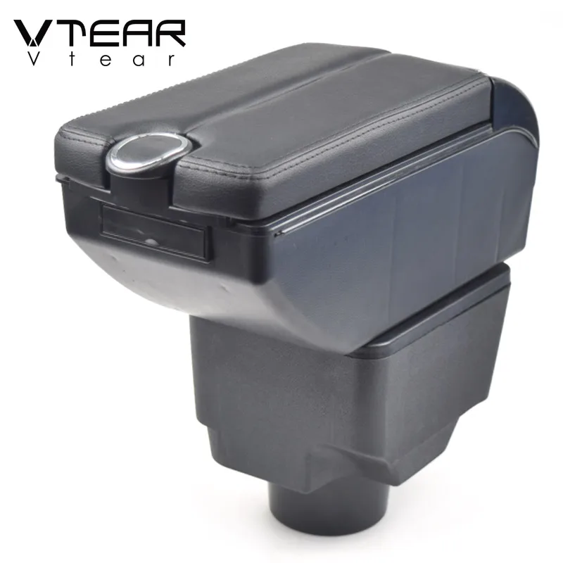 

Vtear Car Armrest USB Storage Box Leather Arm Rest Center Censole Cushion Interior Accessories Decoration For Hyundai Elantra XD