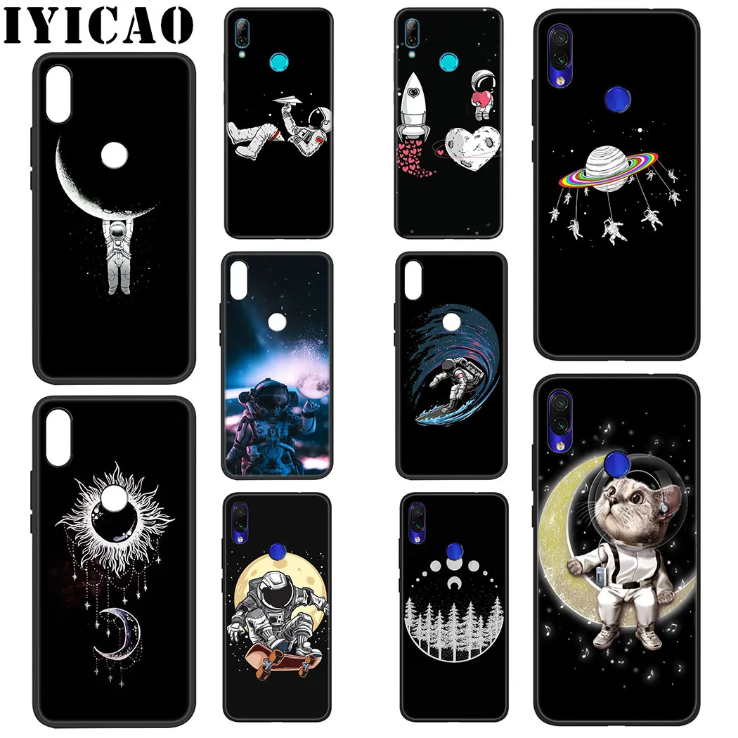 IYICAO Космос de la Lune реальная lɾspace Мягкий силиконовый чехол для Xiaomi Redmi Note 5 6 7 8 Pro 5A