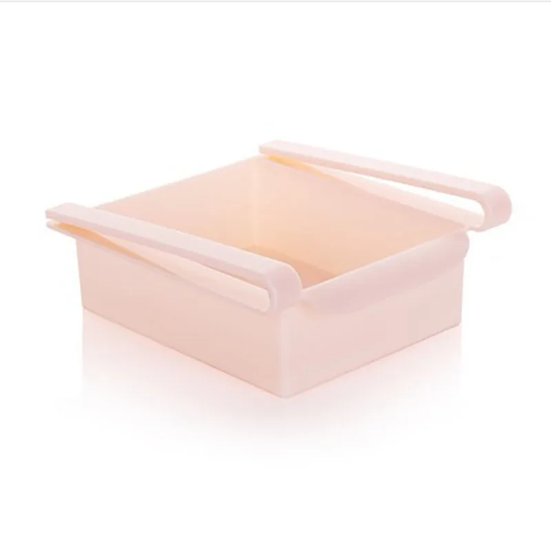 Регулируемый растягивающийся ящик для хранения холодильника висячий Органайзер компактный стеллаж для хранения корзина в выдвижном ящике кухонные аксессуары - Цвет: pink