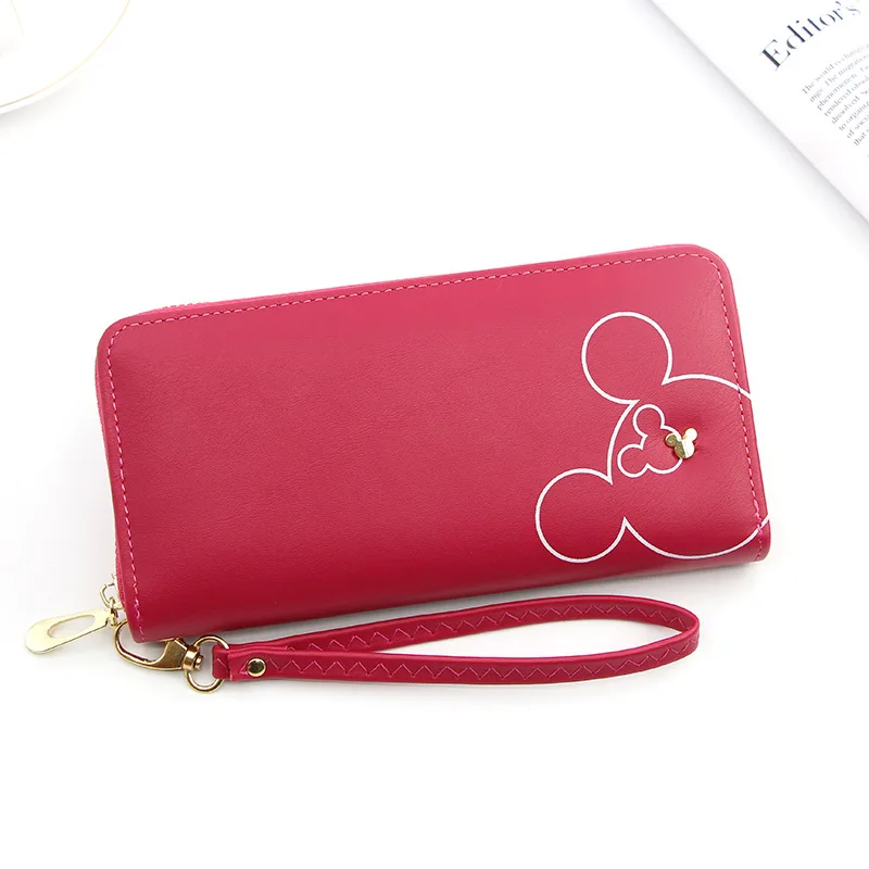 NEW Cute Design Wristband Women Long Clutch Wallet Female Money Purse Phone Pocket Large Capacity Lady Zipper Wallets Red Pink - Цвет: Фиолетовый