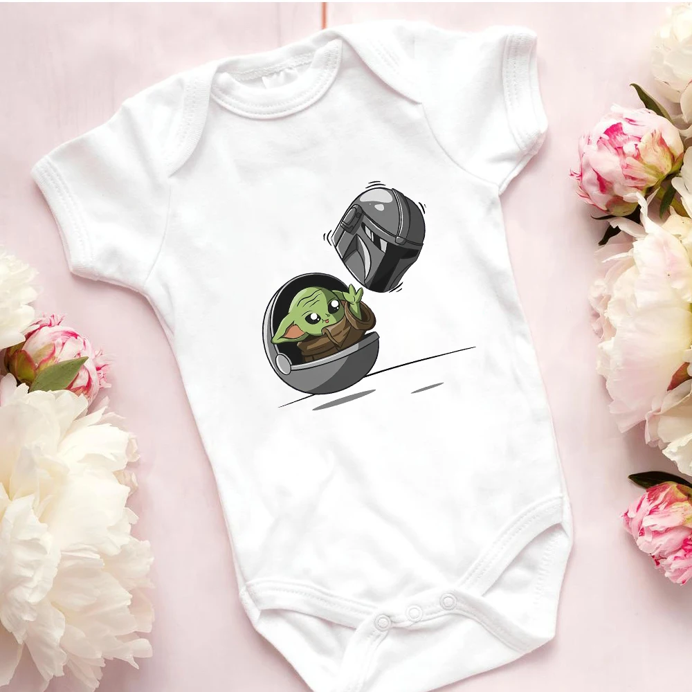 

Fashion Hot Sale Newborn Bodysuit Short Sleeve Mandalorian Harajuku Graphic Jumpsuit Printed Pretty Baby Romper