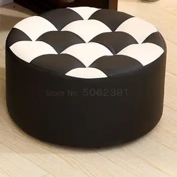 

Creative Leather Stool, Round Stool, Living Room Sofa Stool, Shoe Stool, Fashionable Tea Table, Stool, Low Stool, Household Smal