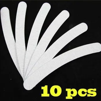 

10 Pcs/Set Bend Double Sided Nail Files Nail Art 100/180 Grit Sanding Polisher Manicure Grit Nail File Tools