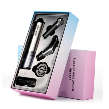 

Wine Accessories Automatic Corkscrew Electric Wine Bottle Opener Set with Wine Stopper, Gift Box USB Charging Cable