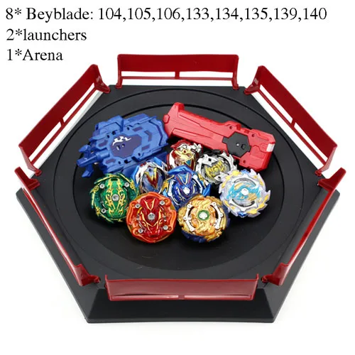 Beyblade Burst Bey Blade игрушка из металла Funsion Bayblade набор коробка для хранения с ручкой пусковая установка игрушки арена для Childr - Цвет: 8pcs launcher arena