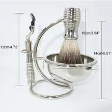 WLONG Luxury Men's Shaving Razor with Original Germany 3 Blade and Natural Pure Badger Hair Grooming Set