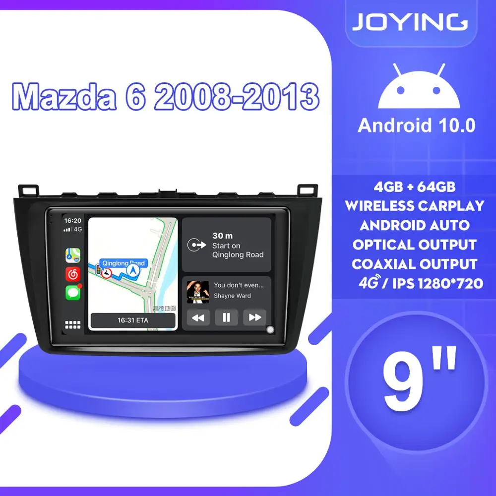 Автомобильная стереомагнитола 9 дюймов IPS Android 10 автомагнитола 1280*800 для MAZDA 6 2008-2012