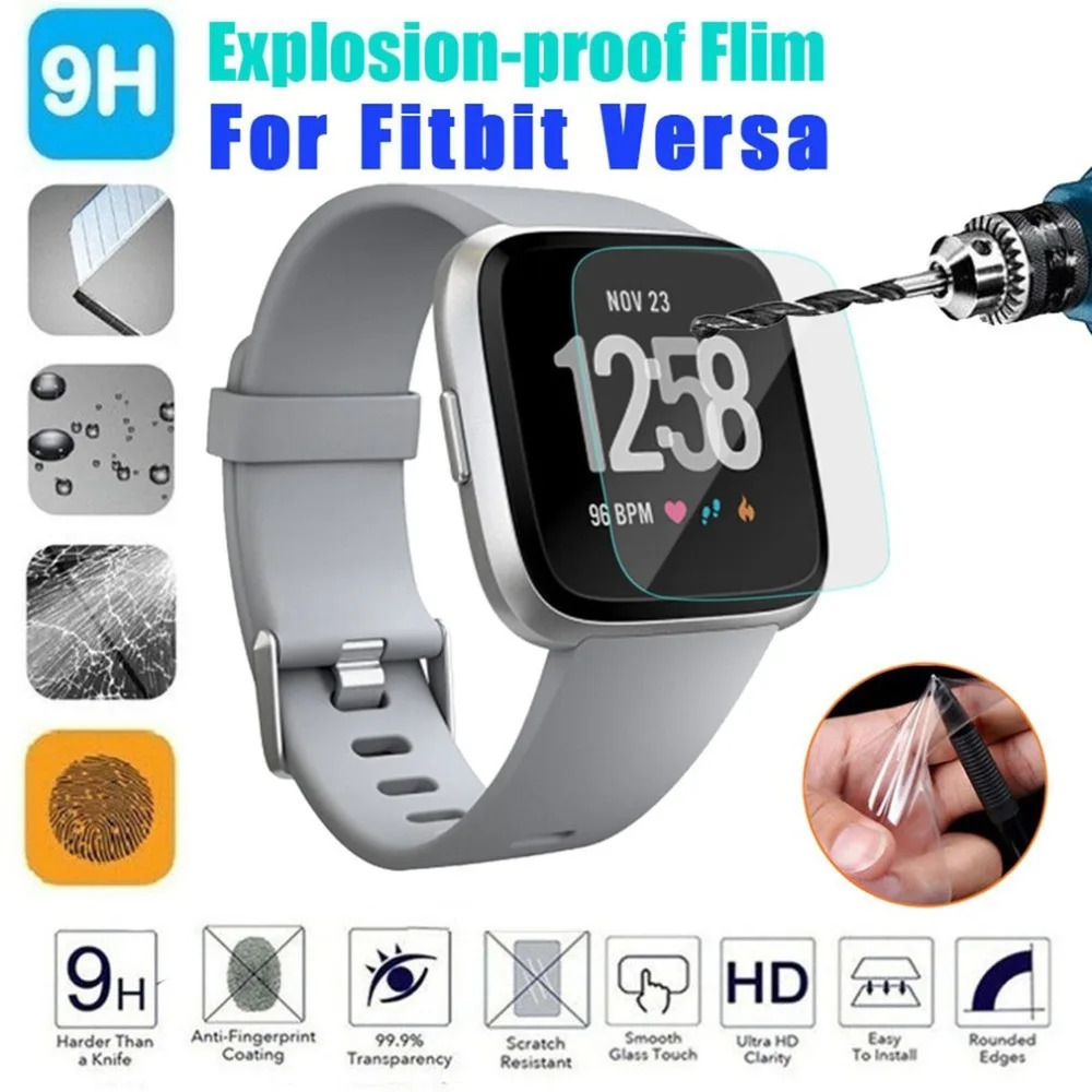 

2pcs Explosion-proof LCD TPU Screen Protector Cover Protective Film for Smart Watch Screen Film For Fitbit Versa