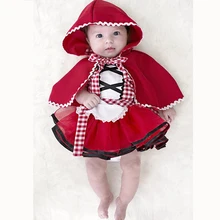 Милая юбка-пачка для новорожденных девочек, фотореквизит, костюм+ плащ-накидка, Красная Шапочка для верховой езды, маскарадный костюм для девочек