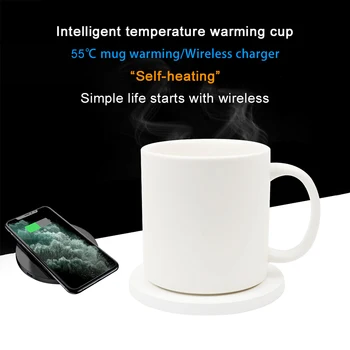 

Cup Warmer For Office Home Coffee Mug Warmer With Wireless Charging Base USB Cup Heater Auto-on/off Waterproof Thermostatic