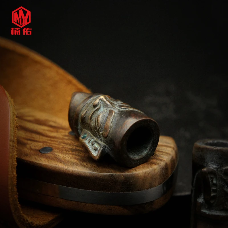 1 шт. бронзовая маска Sanxingdui ручной работы, латунные медные EDC бусы на веревочке, шнурки, подвески, ножи, бусины, зонтик, веревка, шнур, подвески