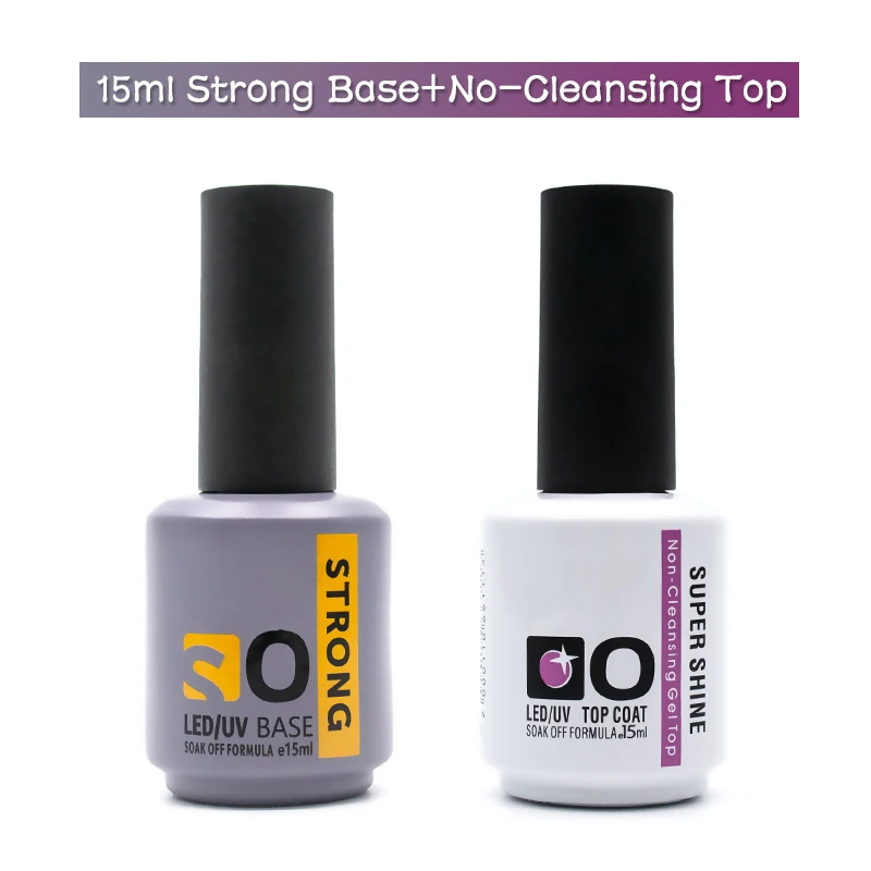 

New Arrival Strong Thick Nail Base Coat Nail Art No-Wipe Top and Rubber Base uv Gel Nail Polish Permanent Varnish Hybrid Gel lak