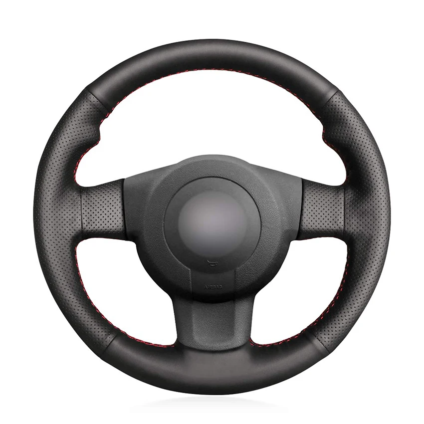 Coprivolante Per Auto In Pelle Nera Cucita A Mano Per Seat Leon Fr | Cupra (Mk2 1P) Ibiza Fr (6L) 2005 2006-2009