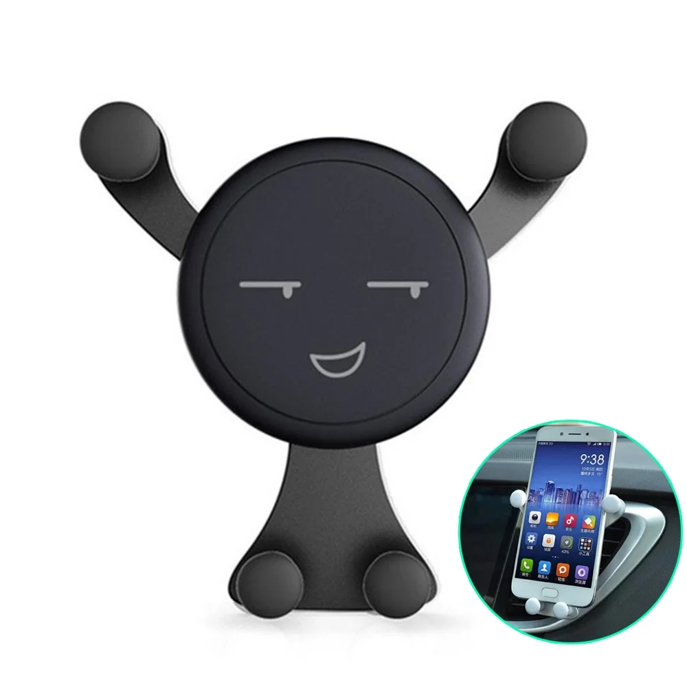 

Car Phone Gravity Holder Stand Support Accessories For Iphone XR Air Vent Mount Smile Face GPS Cell Mobile Phone Holder