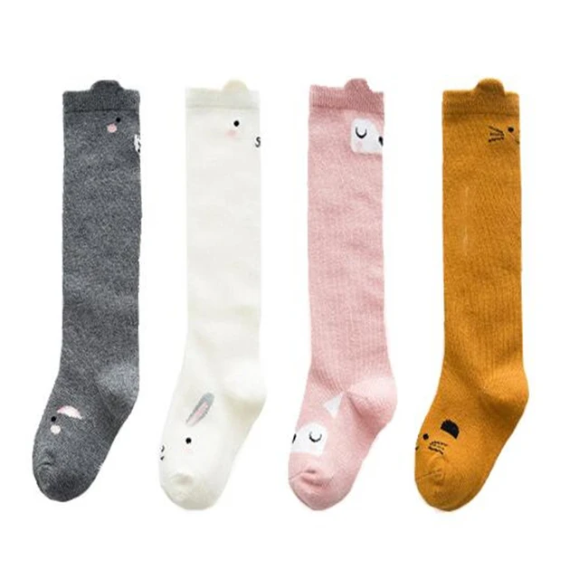 Chaussettes chaudes unisexes en coton à motif de renard et chat pour enfants,  chaussettes hautes au genou pour bébés, dessin animé SLaura rel, garçons et  filles, nouveau - AliExpress