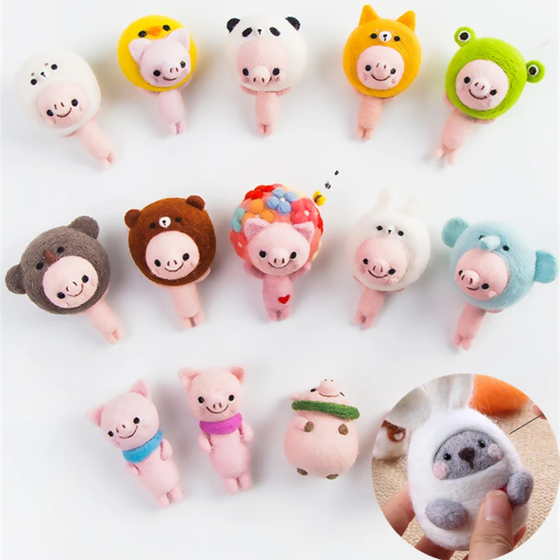 Lovely Pig Felt Toy DIY Craft Needle Felting Kit Wool Handmade Animal Christmas Cute Style Material Package | Дом и сад