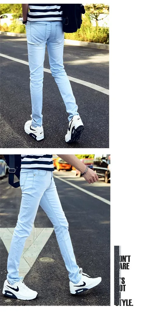 5 Colors 2021 New Korean Slim Fit Feet Stretch Jeans Men's Blue Pencil Pants Black Skinny Jeans Men's High Waist Jeans designer jeans for men