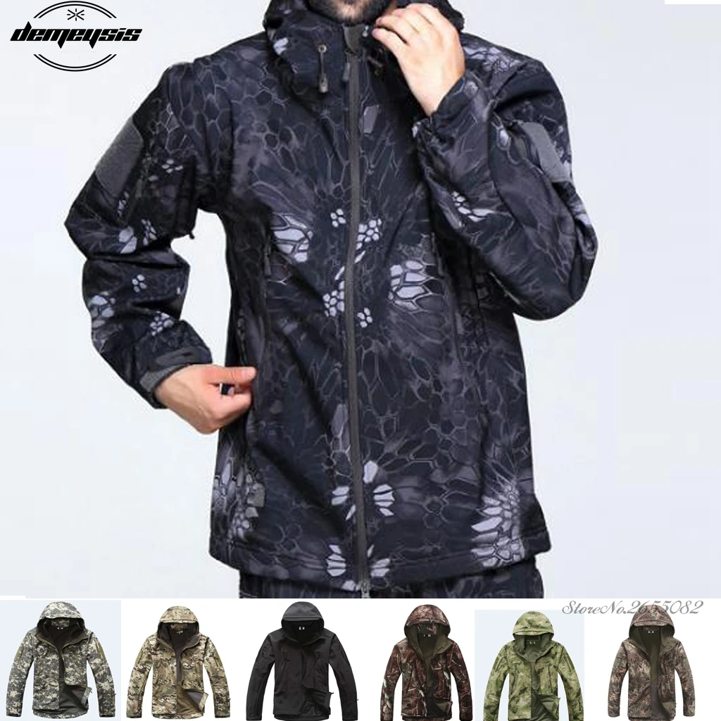  Army Camouflage Jackets Windbreaker Military Tactical Jackets Soft Shell Windproof Combat Hunting H