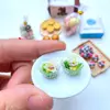 1 Set 1:12 Miniature Hamburger Mini Fruit Salad Pretend Food for Blyth Barbies OB11 BJD Doll House Kitchen Play Toys Accessories 3