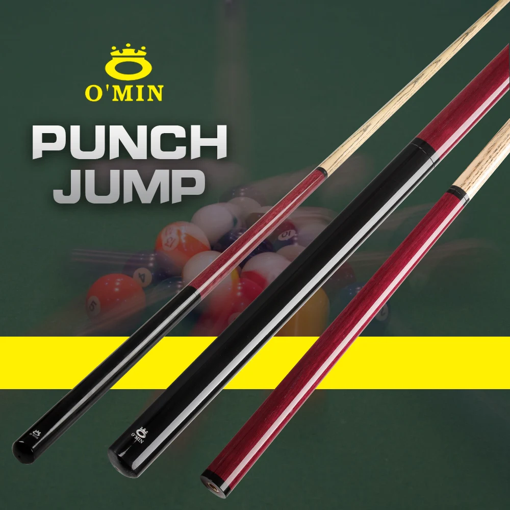 O'min Break Punch Jump Cue 13.8mm Tip 3 Pieces Punch&Jump Cue Ash Shaft