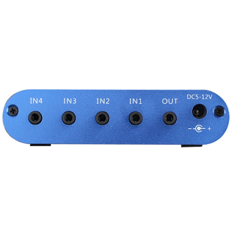 Stereo Mixer 4 Input 1 Output Individually Controls Board DIY Headphones Amplifier Case DC12V