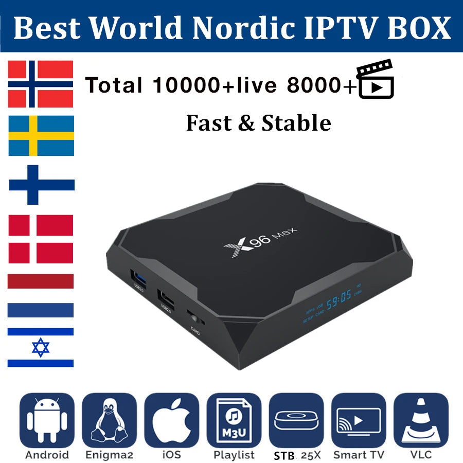 Европа IP ТВ коробка X96 MAX Смарт android 8 1 + PRO iptv подписка для Швеции Noway Польша