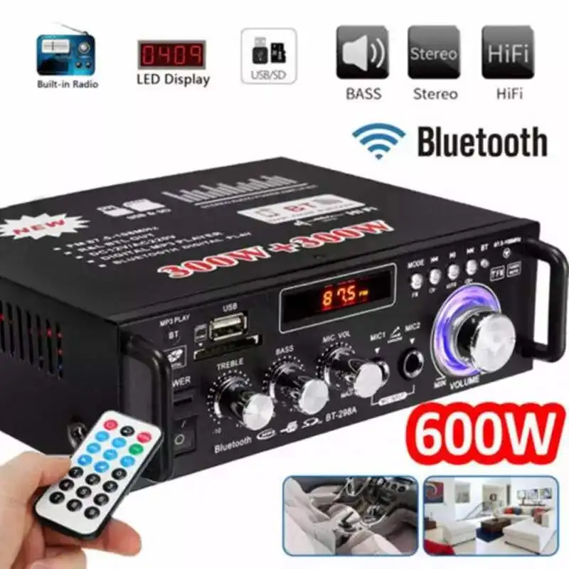 600 Вт домашние усилители аудио bluetooth усилитель сабвуфер поддержка USD SD HiFi радио с 2