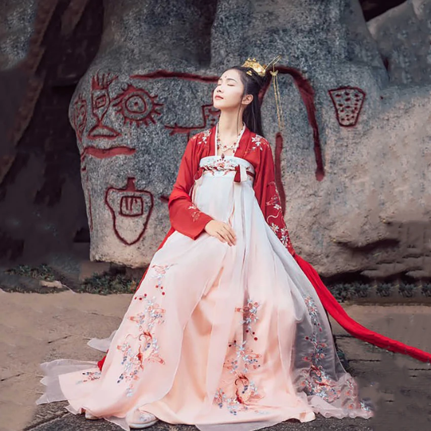 Hanfu древний китайский костюм платье Koi традиционная китайская одежда для женщин